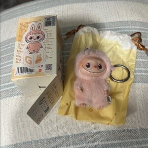 “G” Pin For Love Series (A-M) pink Labubu.PopMart.New. Box opened to verify.